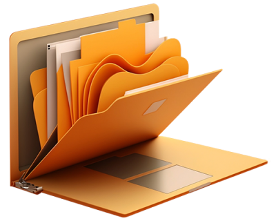 file-folder-laptop-screen-with-orange-background-illustration-generative-ai_48102283